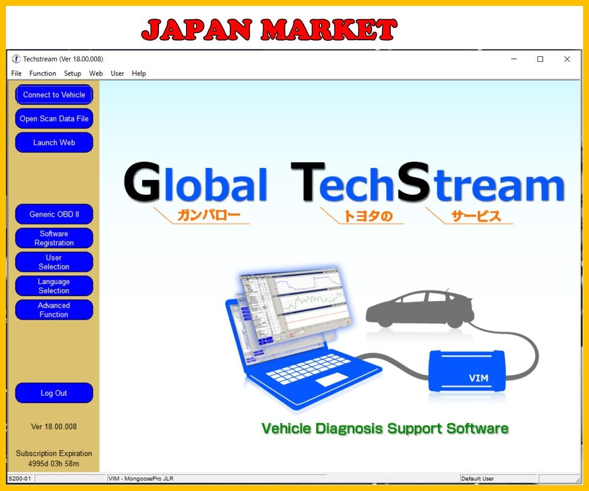 TechStream 18.00.008 Toyota Diagnostic Software With 4500 Days Active Key Code
