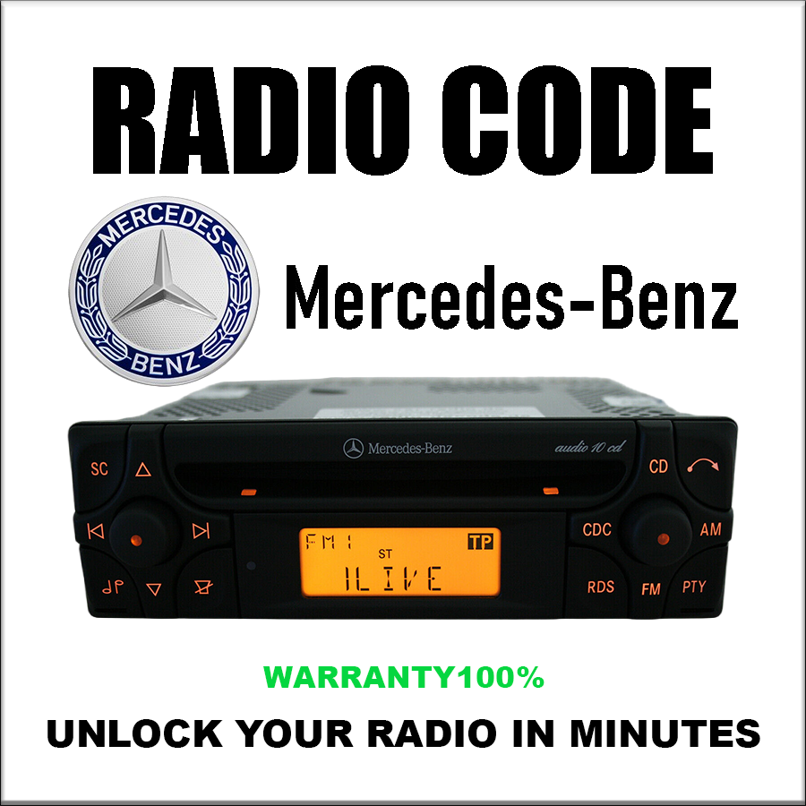 Code de déverrouillage de la radio Mercedes Audio stéréo 10 CD Mf2199 Mf2910 Al2199 Al2910 Code PIN Alpine Becker