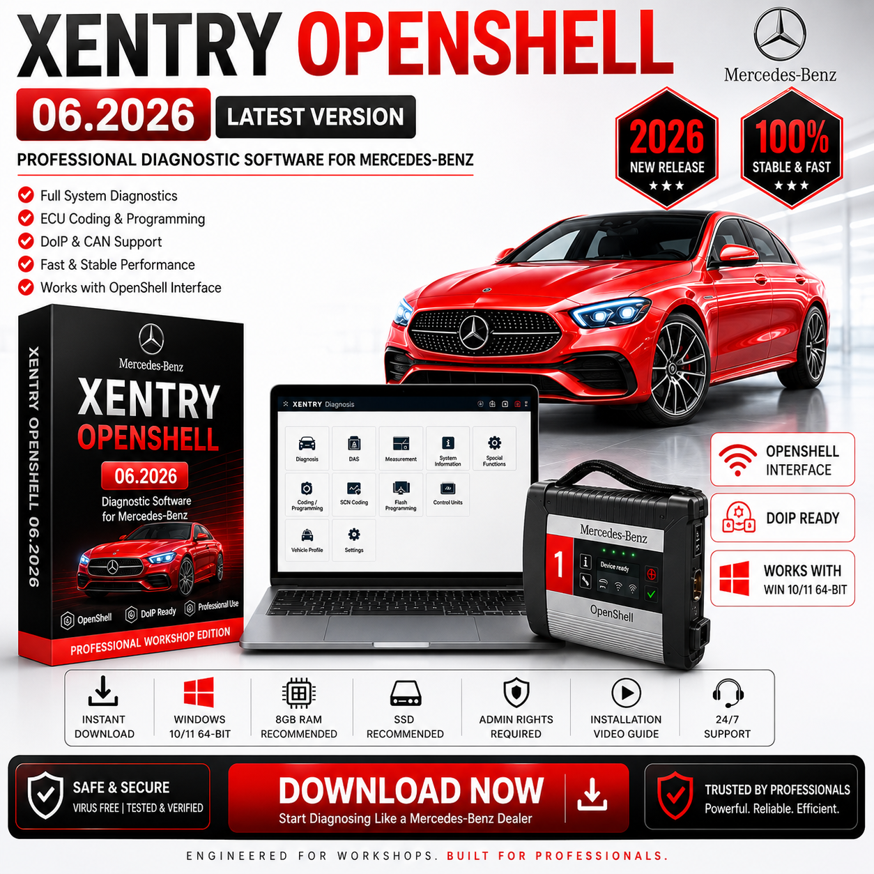 XENTRY OpenShell 06.2026 – Mercedes-Benz Diagnostic Software + Video Installation Guide 🚗🔧
