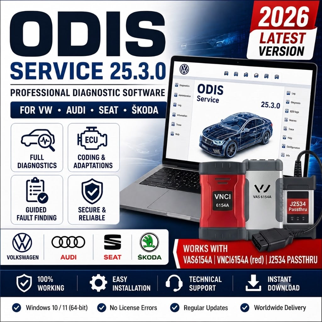 ODIS Service 25.3.0 (2026) Professional VAG Diagnostic Software for VW Audi Skoda Seat | Instant Download + Installation Guide