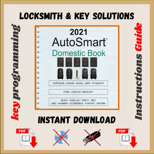 Automotive Locksmith Key Guide - Domestic Vehicles Book Key Fob Programming Instructions (Digital Download)