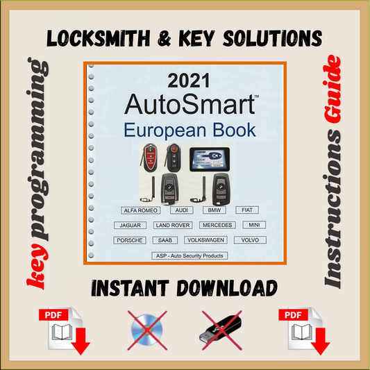 Automotive Locksmith Key Guide - European Vehicles Book Key Fob Programming Instructions (Digital Download)
