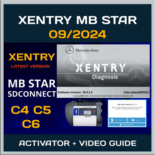 Xentry Openshell MB Star C4 C5 C6 SDConnect 09/2024 Unlimited Install On Computers
