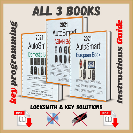 Automotive Locksmith Key Guide: 3 Books Key Fob Programming Instructions (Digital Download)