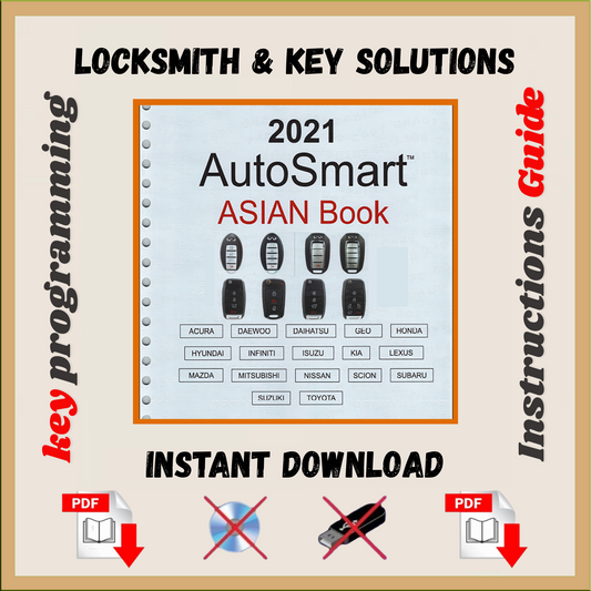 Automotive Locksmith Key Guide - Asian Vehicles Book Key Fob Programming Instructions (Digital Download)