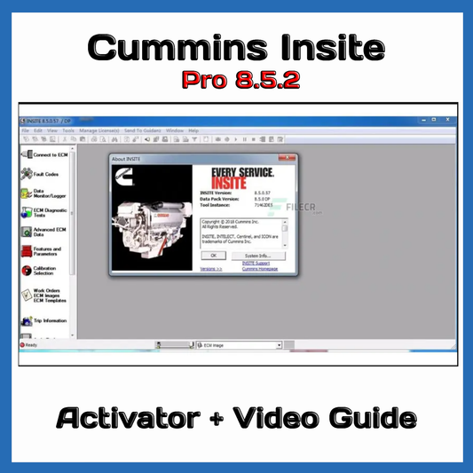 Cummins Insite Pro 8.5.2 Engine Diagnostics Software And Display Information With Activator For Used On Multiple Computers