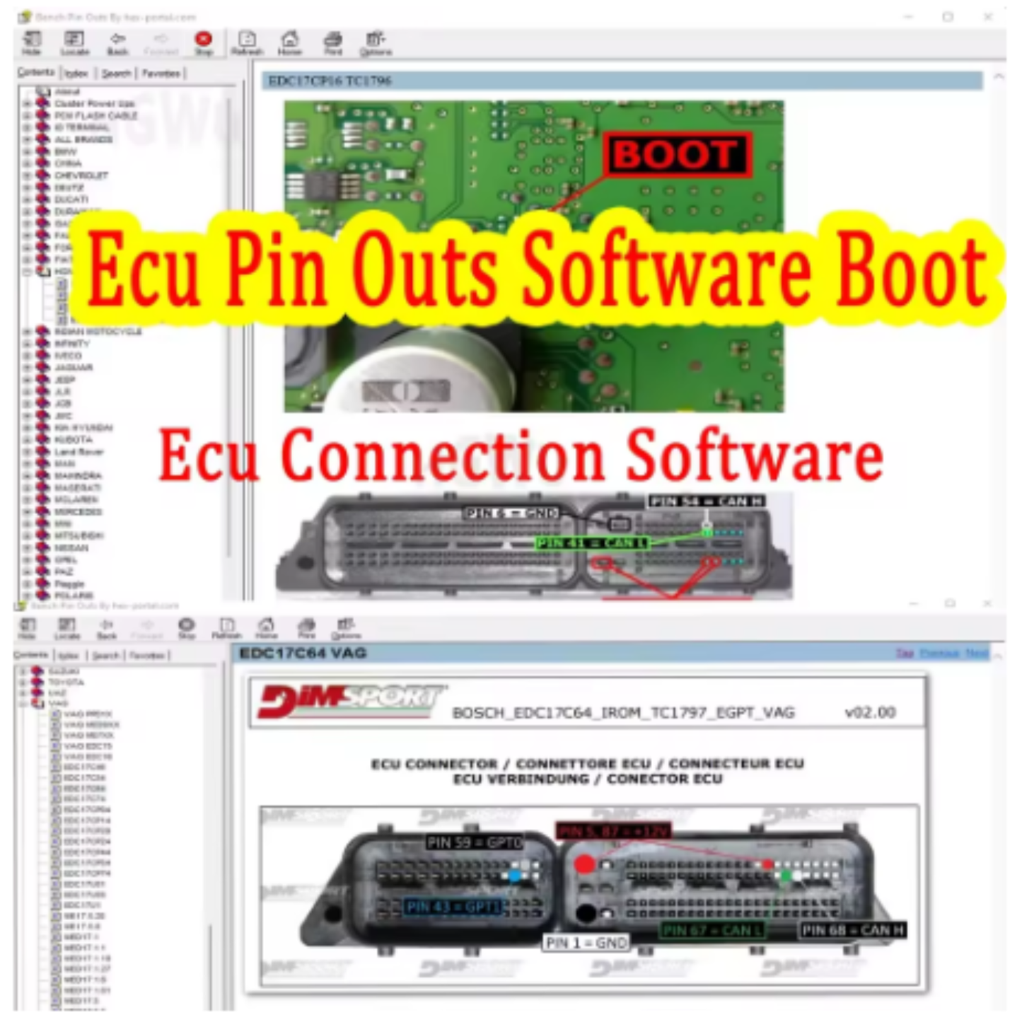 Ecu Pin Outs Software Boot Bench Gpt1 Gp2 Solution For Automotive Repair Professionals