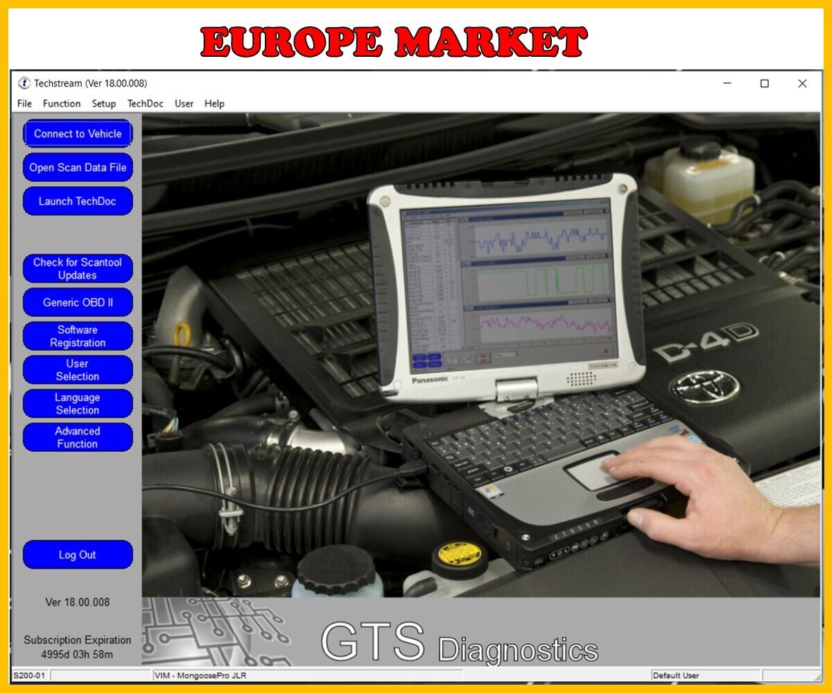 TechStream 18.00.008 Toyota Diagnostic Software With 4500 Days Active Key Code
