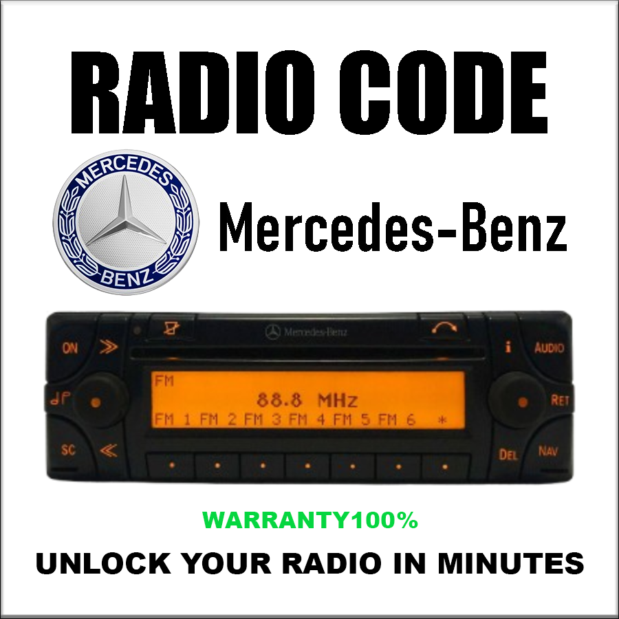 Code de déverrouillage de la radio Mercedes Audio stéréo 10 CD Mf2199 Mf2910 Al2199 Al2910 Code PIN Alpine Becker