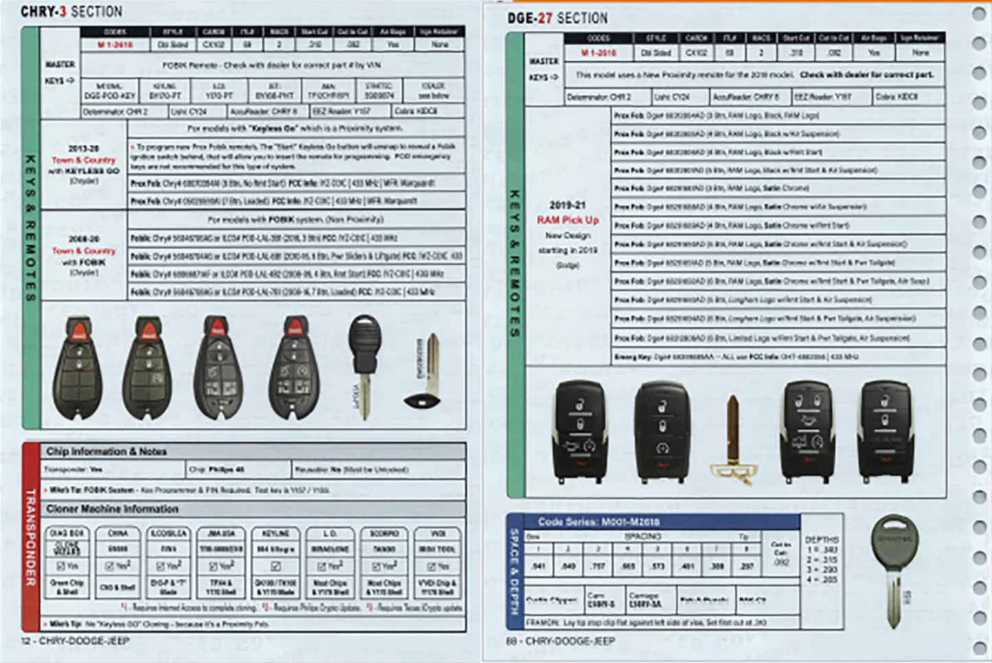 Automotive Locksmith Key Guide - Domestic Vehicles Book Key Fob Programming Instructions (Digital Download)