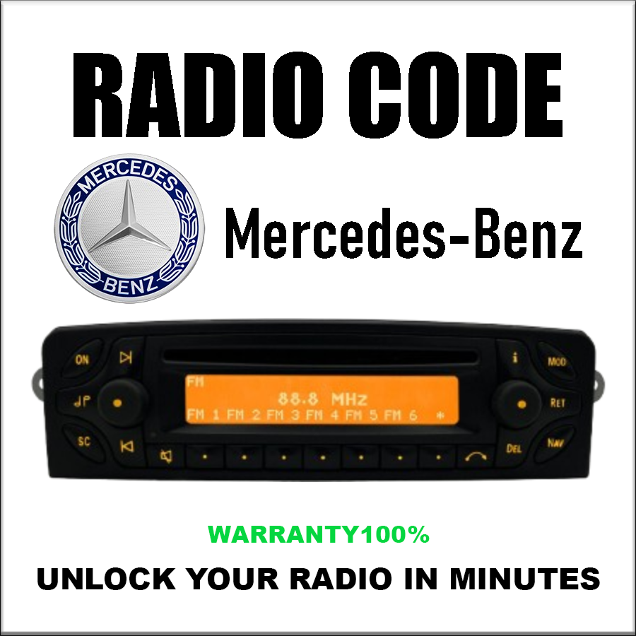 Code de déverrouillage de la radio Mercedes Audio stéréo 10 CD Mf2199 Mf2910 Al2199 Al2910 Code PIN Alpine Becker