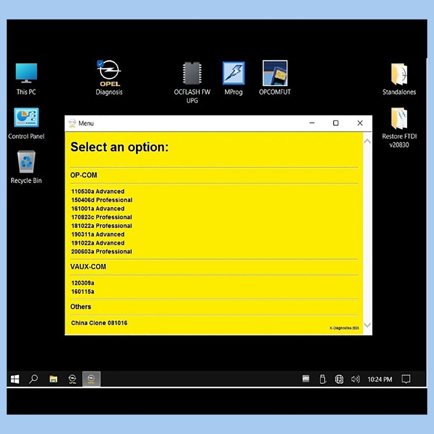Automotive Diagnostic Software OP-C-OM VMware V1.0 2023 Virtual Machine