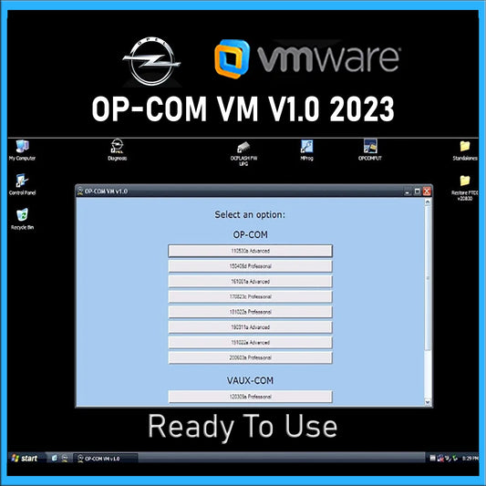 Automotive Diagnostic Software OP-C-OM VMware V1.0 2023 Virtual Machine