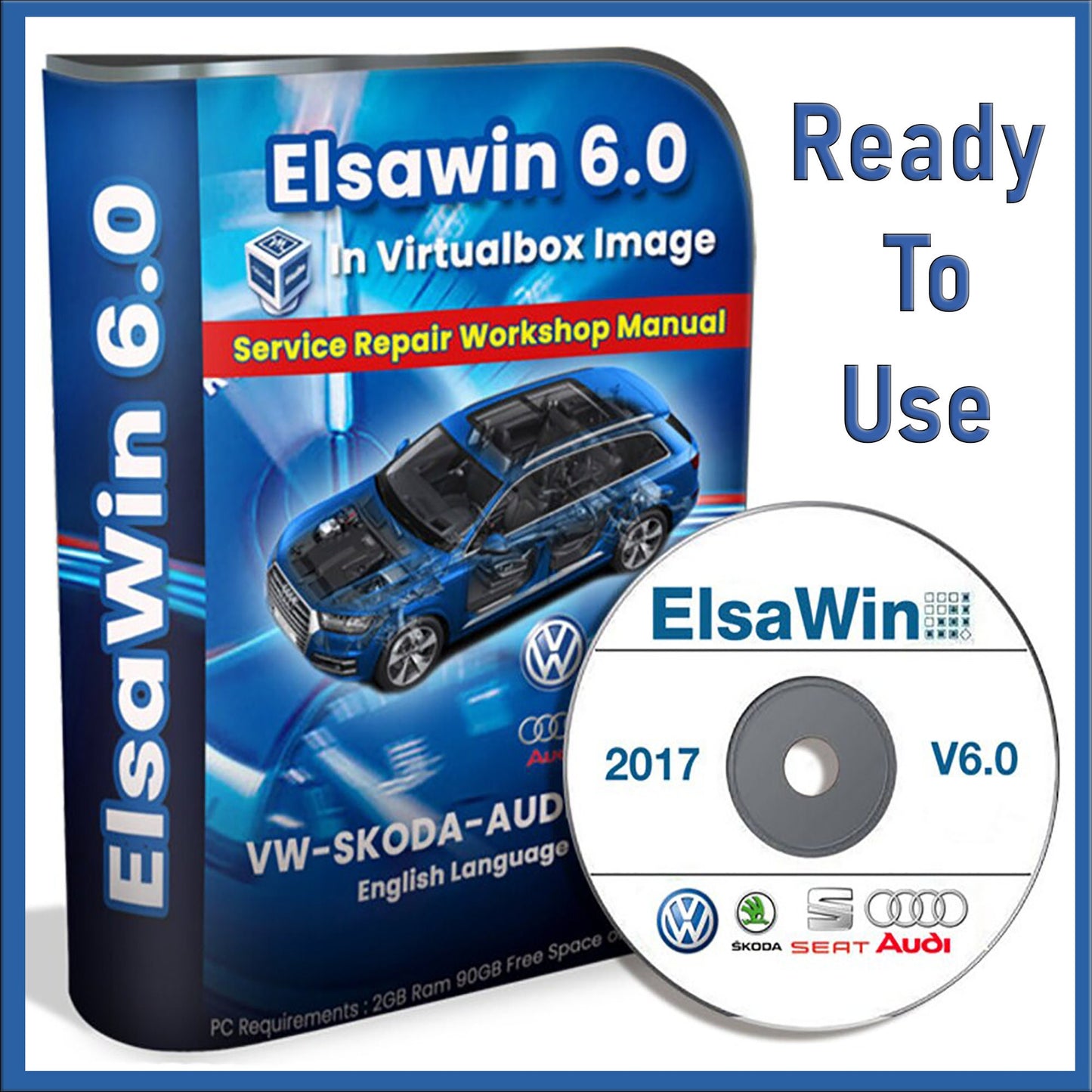 ElsaWin 6.0 Software Workshop Service Repair Manual For Vw, Skoda, Audi & Seat Vehicles Run On Virtual Box !