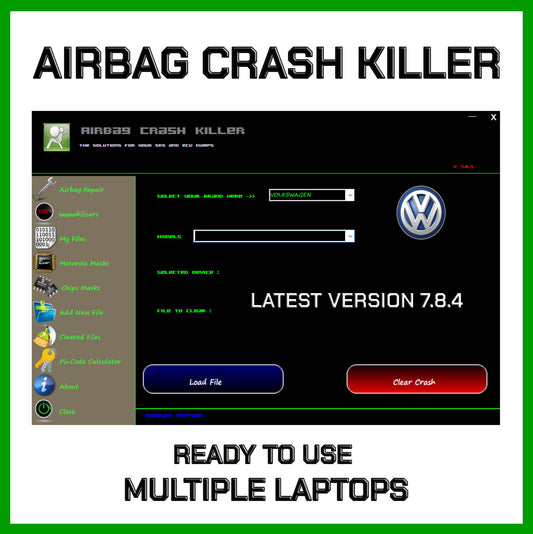 Car Software AIR BAG Crash 2023 Deleting Crash Data from ECU Dumps Service Tool Ready To Use On Multiple Laptops