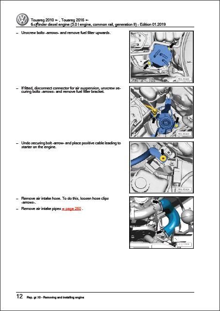 Volkswagen Touareg (2010-2015) Workshop Service Repair Manual Instant Download Ebook