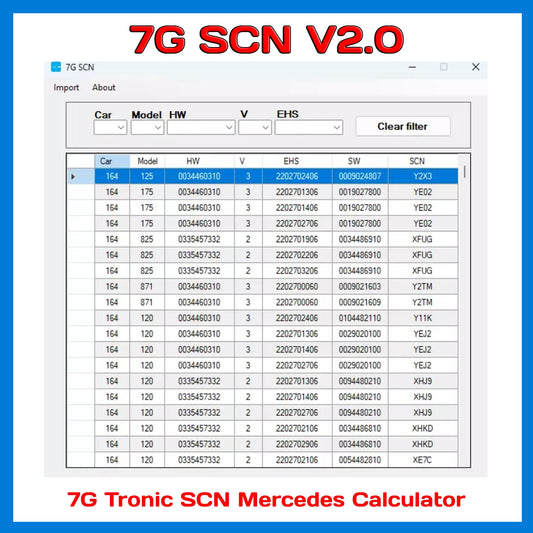 7G Tronic SCN Mercedes Calculator 7G SCN V2.0 Unlimited Install On Computers