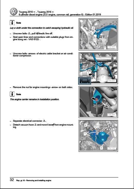 Volkswagen Touareg (2010-2015) Workshop Service Repair Manual Instant Download Ebook