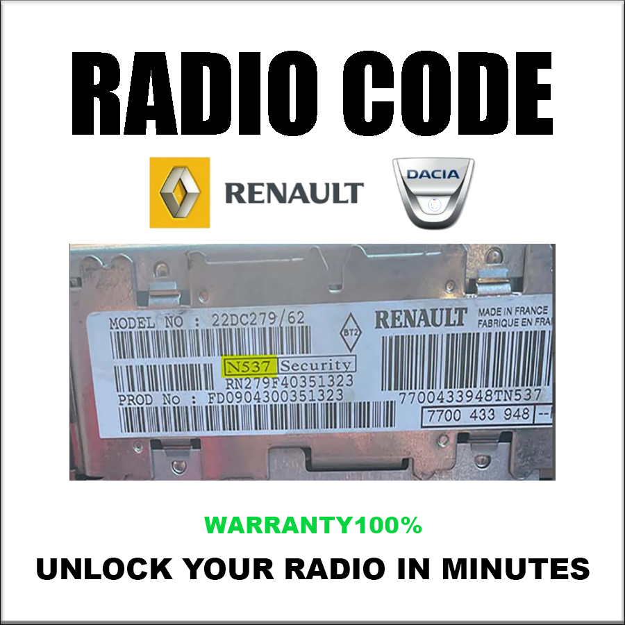 Renault Dacia Radio Codes Unlock Stereo Phillips Bosch Touch Series Touch Sat/Nav Pincode Service