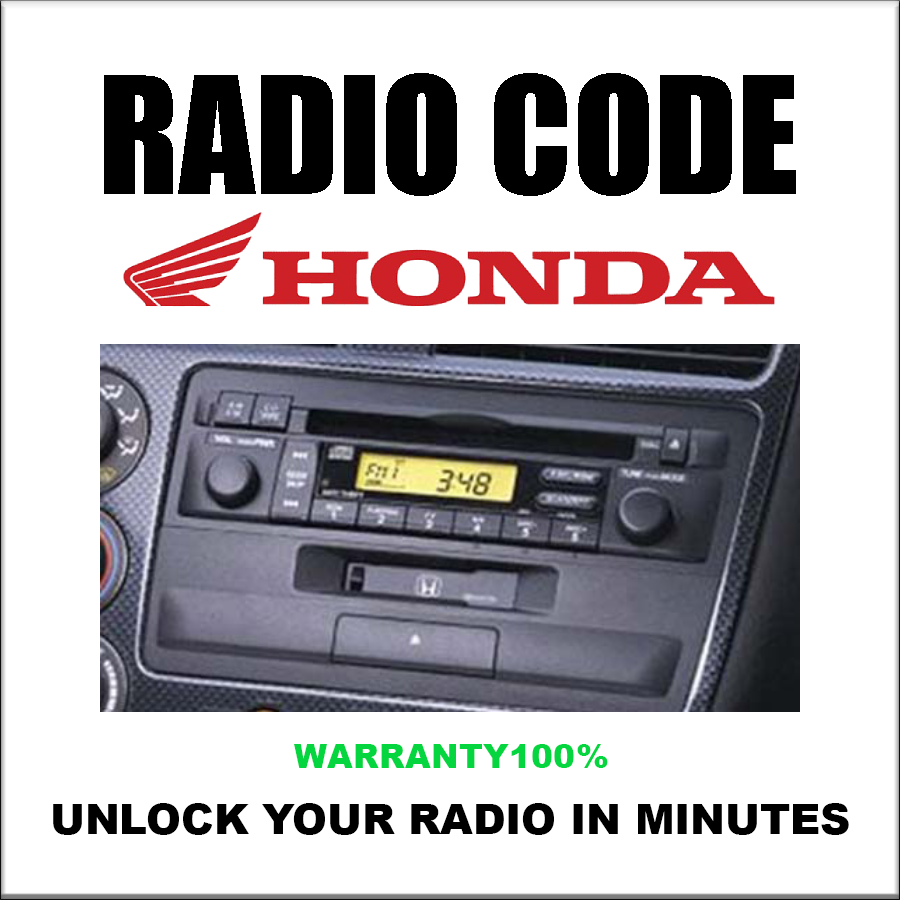 Handa Radio Codes Accord City Civic Cr-v Crx Cr-z Hr-v K Insight Unlock Stereo Pincode Service