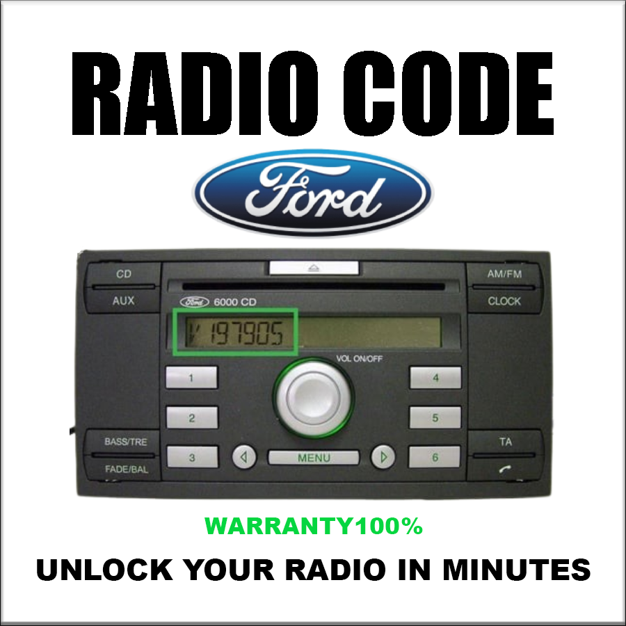 Unlock Ford Radio Codes Stereo Pincode Using Serial Number Series M V Bp Or 815 C7 Fast Service