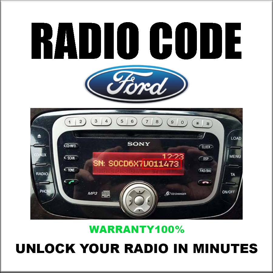 Unlock Ford Radio Codes Stereo Pincode Using Serial Number Series M V Bp Or 815 C7 Fast Service