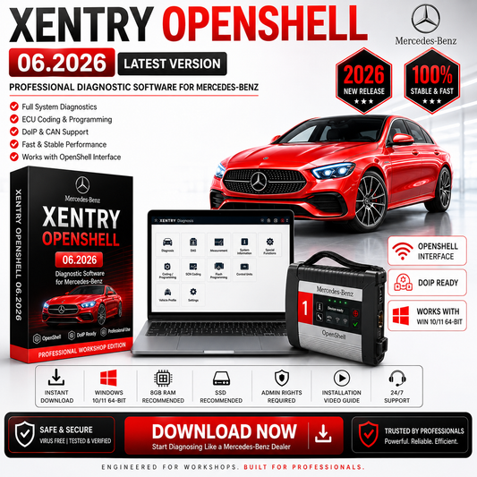 XENTRY OpenShell 06.2026 – Mercedes-Benz Diagnostic Software + Video Installation Guide 🚗🔧