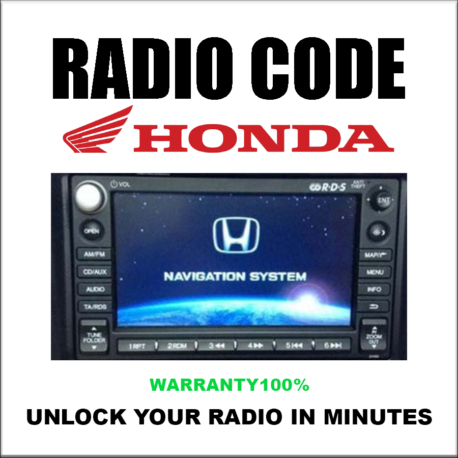 Handa Radio Codes Accord City Civic Cr-v Crx Cr-z Hr-v K Insight Unlock Stereo Pincode Service