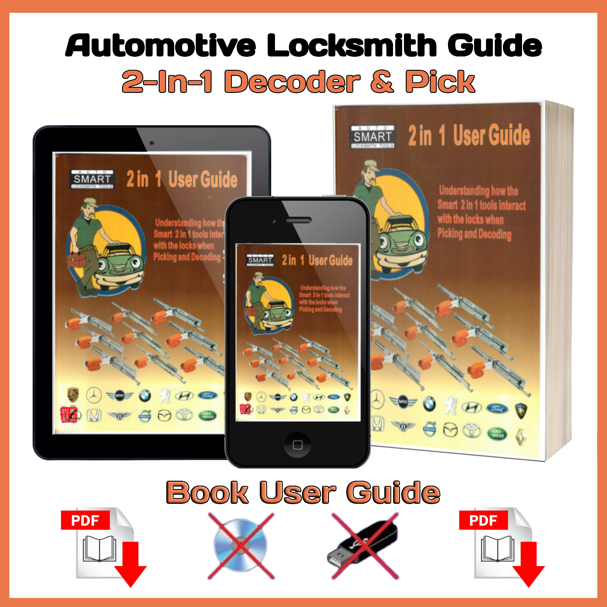 Automotive Locksmith Guide: Book 2-In-1 Decoder & Pick User Manual For ...