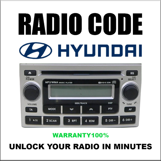 Radio Code for Hyundai Unlock Stereo | Emp3, Mp3 & Becker Autonet Pincode Service