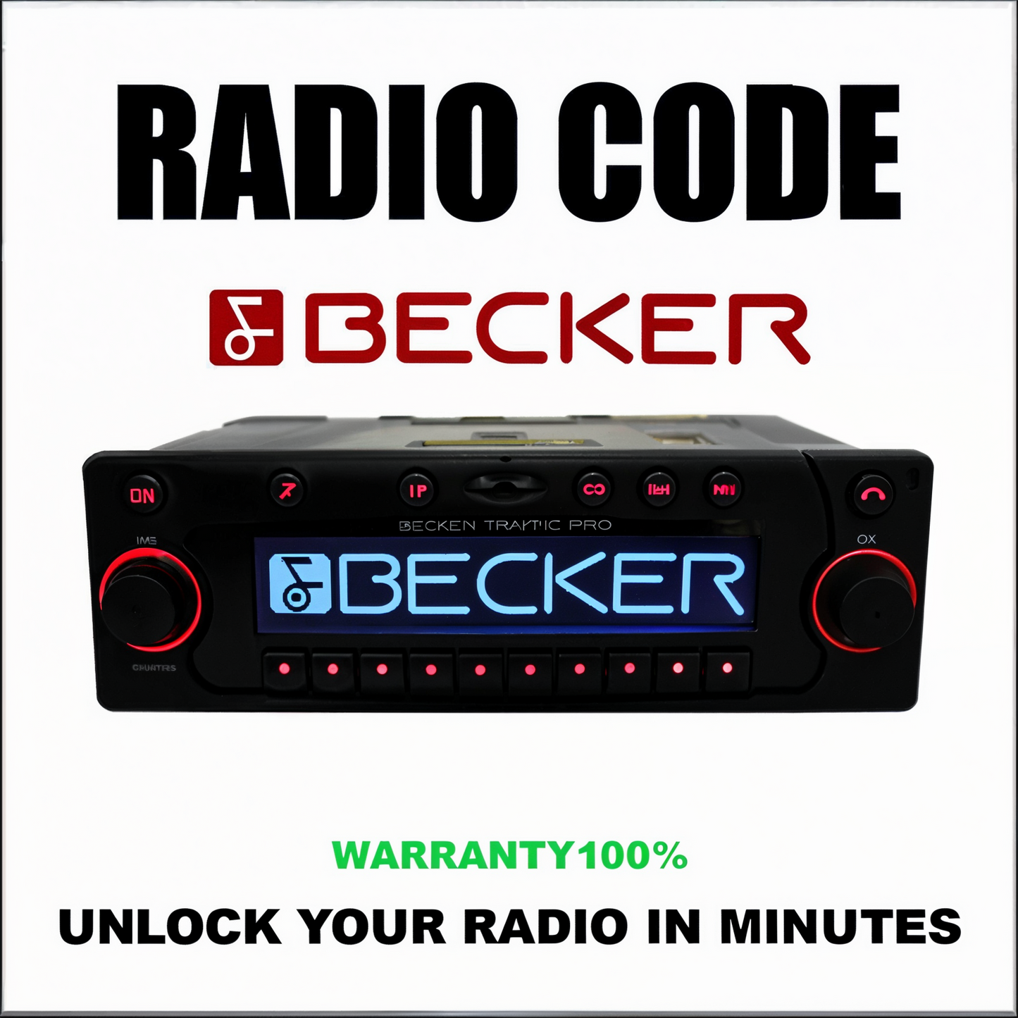 Becker Radio Code & Unlock Service for Harman Car Radios Mercedes, Porsche, Ferrari Stereo Pincode Solution Service