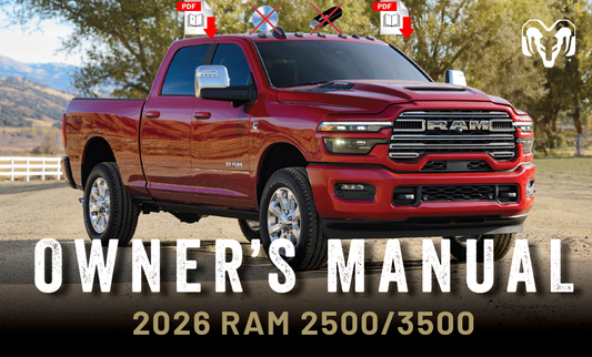 2026 Ram 2500 3500 Owner's Manual User Guide