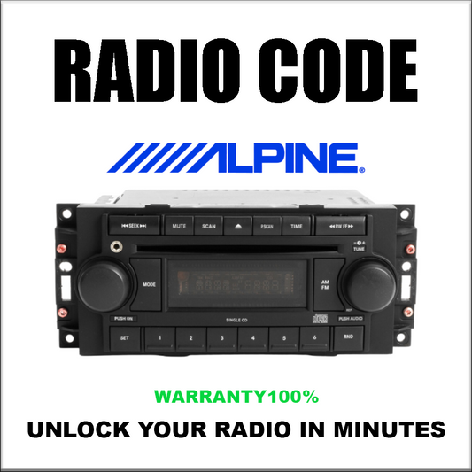 Alpine Radio Code & Unlock Radios Chrysler Jeep ,Mercedes,Jaguar And Honda Stereo Pincode Solution Service