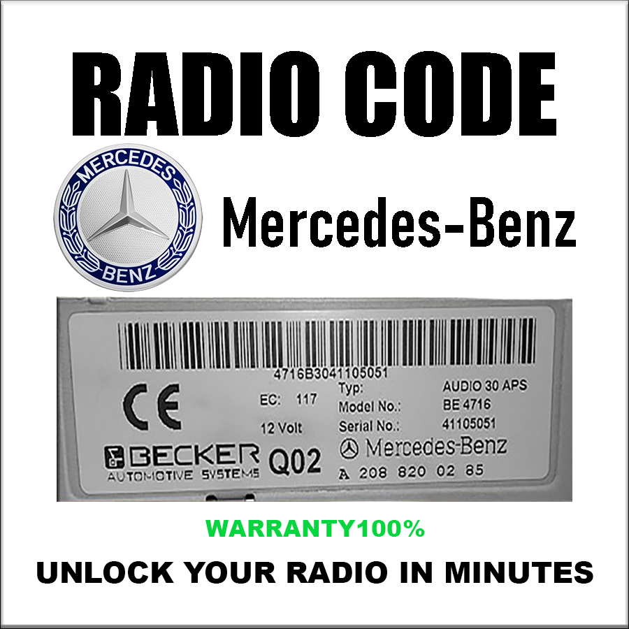 Mercedes Radio Code Unlock Stereo Audio 10Cd Mf2199 Mf2910 Al2199 Al2910 Alpine Becker Pincode