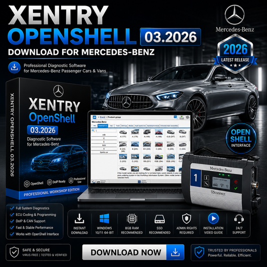 Xentry OpenShell 03.2026 for Mercedes-Benz | Professional Diagnostic Software + Installation Video 🚗🔧