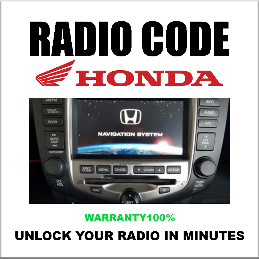 Handa Radio Codes Accord City Civic Cr-v Crx Cr-z Hr-v K Insight Unlock Stereo Pincode Service