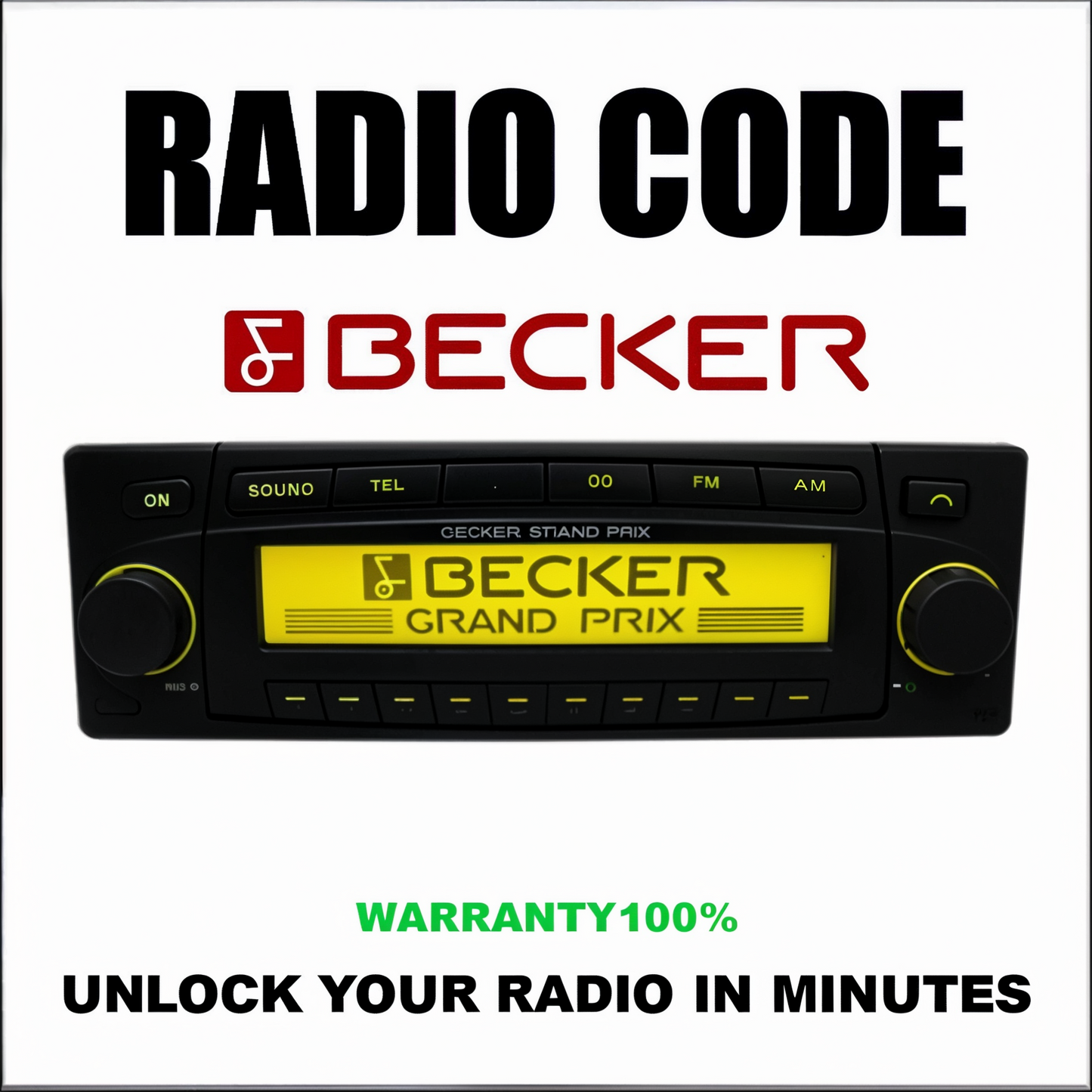 Becker Radio Code & Unlock Service for Harman Car Radios Mercedes, Porsche, Ferrari Stereo Pincode Solution Service