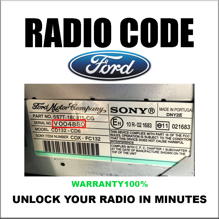 Unlock Ford Radio Codes Stereo Pincode Using Serial Number Series M V Bp Or 815 C7 Fast Service