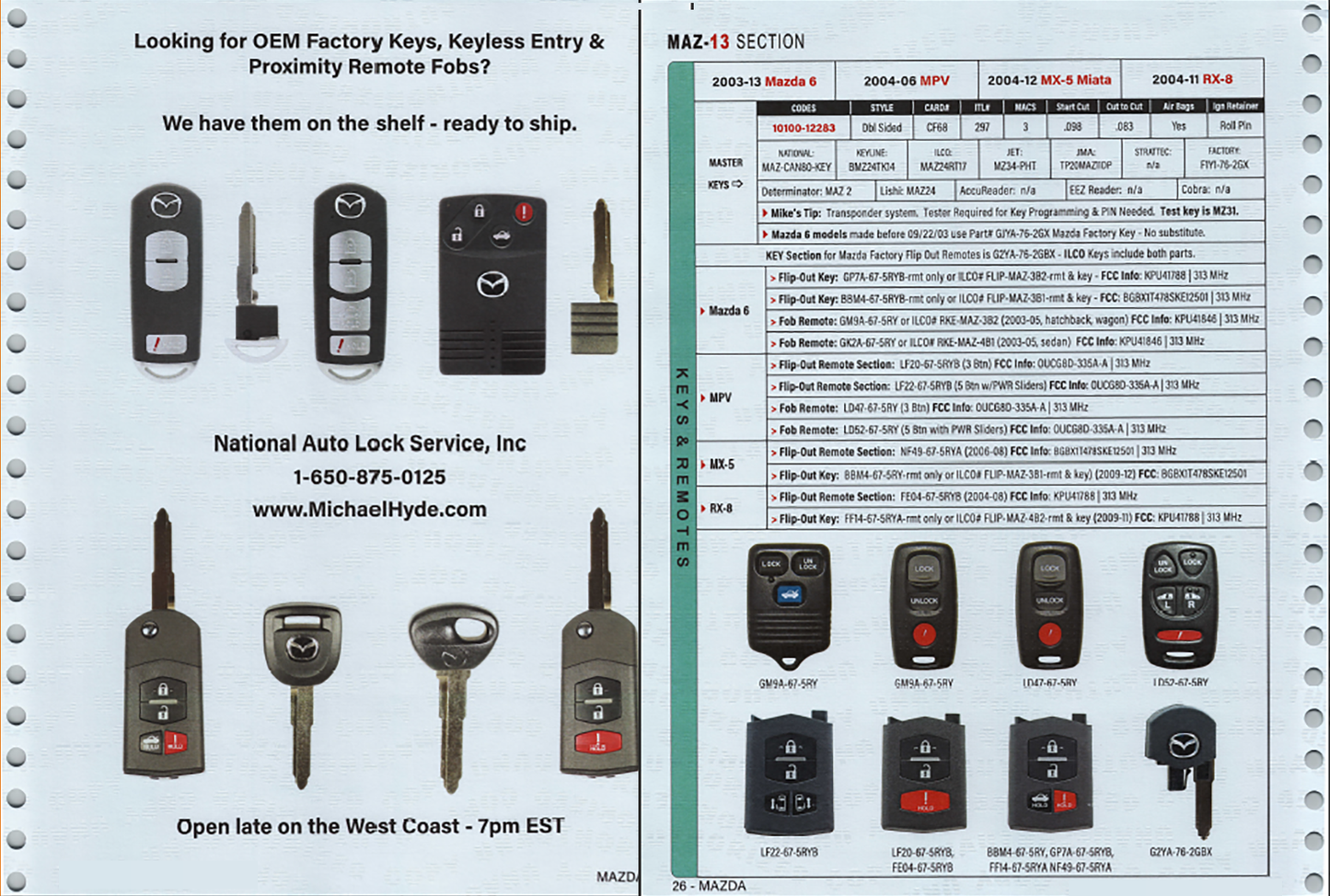 Automotive Locksmith Key Guide - Asian Vehicles Book Key Fob Programming Instructions (Digital Download)