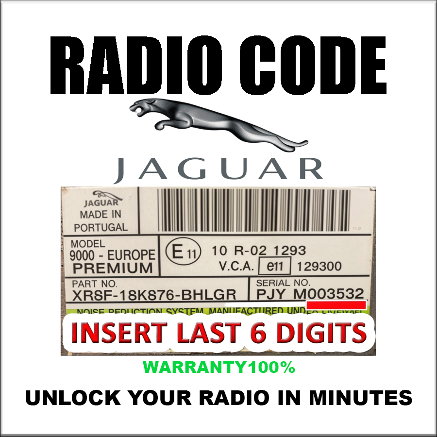 Jaguar Radio Codes Unlock Stereo Car Type Alpine And Visteon Series JA And MA Pincode Fast Service