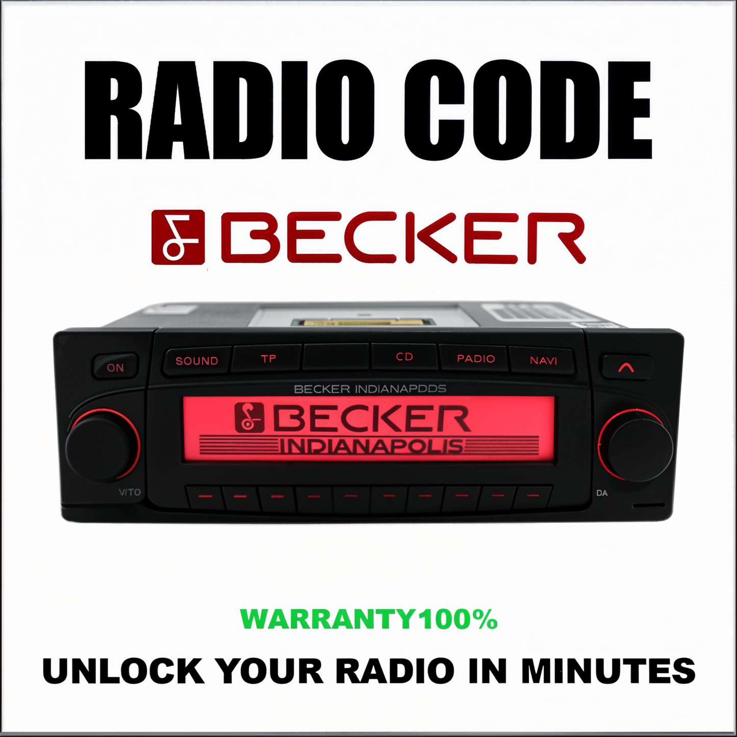 Becker Radio Code & Unlock Service for Harman Car Radios Mercedes, Porsche, Ferrari Stereo Pincode Solution Service