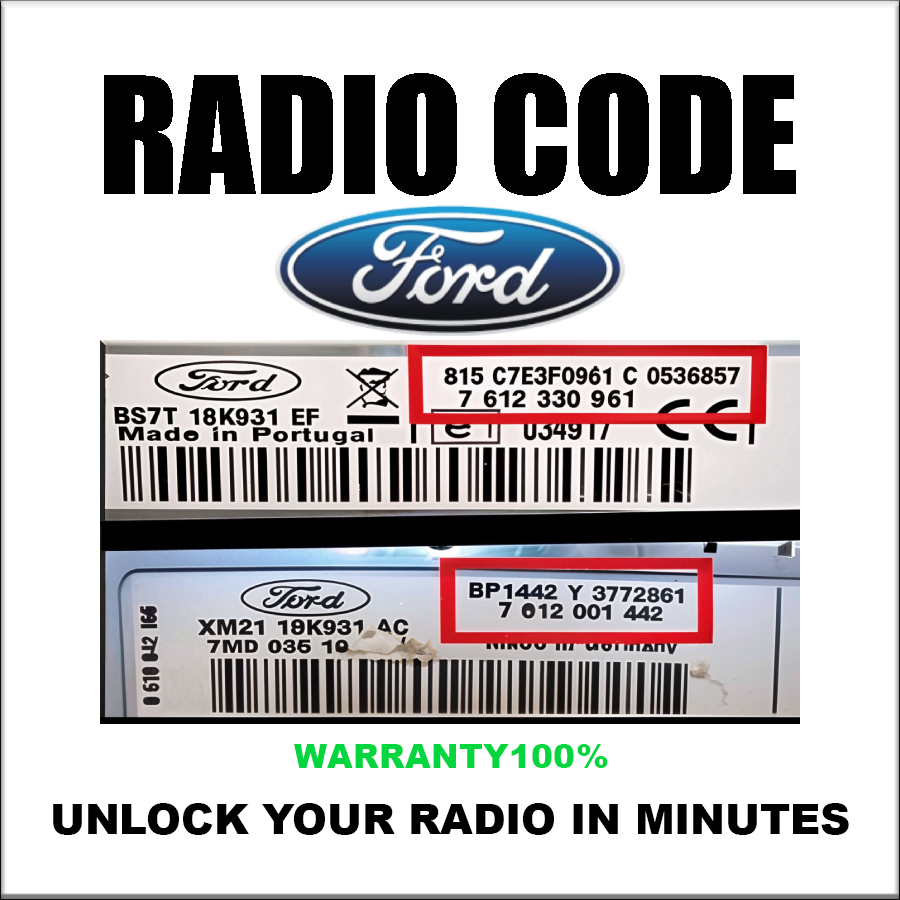 Unlock Ford Radio Codes Stereo Pincode Using Serial Number Series M V Bp Or 815 C7 Fast Service