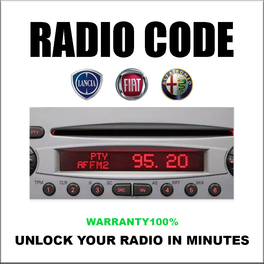 Radio Codes Fiat Alfa Lancia Unlock Stereo Models Blaupunkt Visteon Continental Bosch Pincode Service