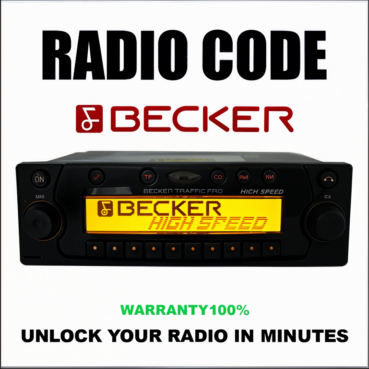 Becker Radio Code & Unlock Service for Harman Car Radios Mercedes, Porsche, Ferrari Stereo Pincode Solution Service