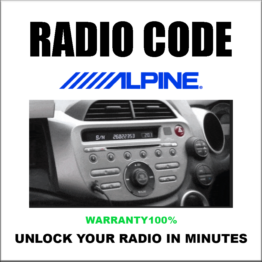 Alpine Radio Code & Unlock Radios Chrysler Jeep ,Mercedes,Jaguar And Honda Stereo Pincode Solution Service