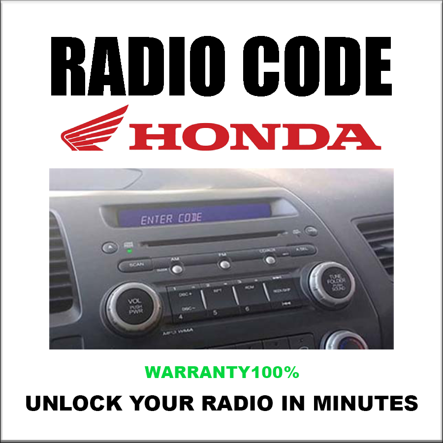 Handa Radio Codes Accord City Civic Cr-v Crx Cr-z Hr-v K Insight Unlock Stereo Pincode Service