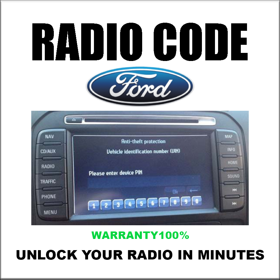 Unlock Ford Radio Codes Stereo Pincode Using Serial Number Series M V Bp Or 815 C7 Fast Service