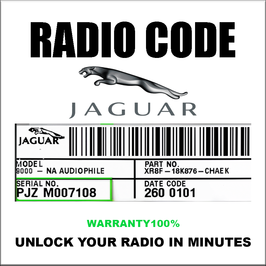 Jaguar Radio Codes Unlock Stereo Car Type Alpine And Visteon Series JA And MA Pincode Fast Service