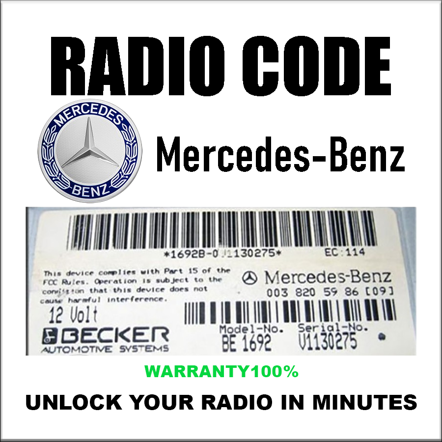 Mercedes Radio Code Unlock Stereo Audio 10Cd Mf2199 Mf2910 Al2199 Al2910 Alpine Becker Pincode