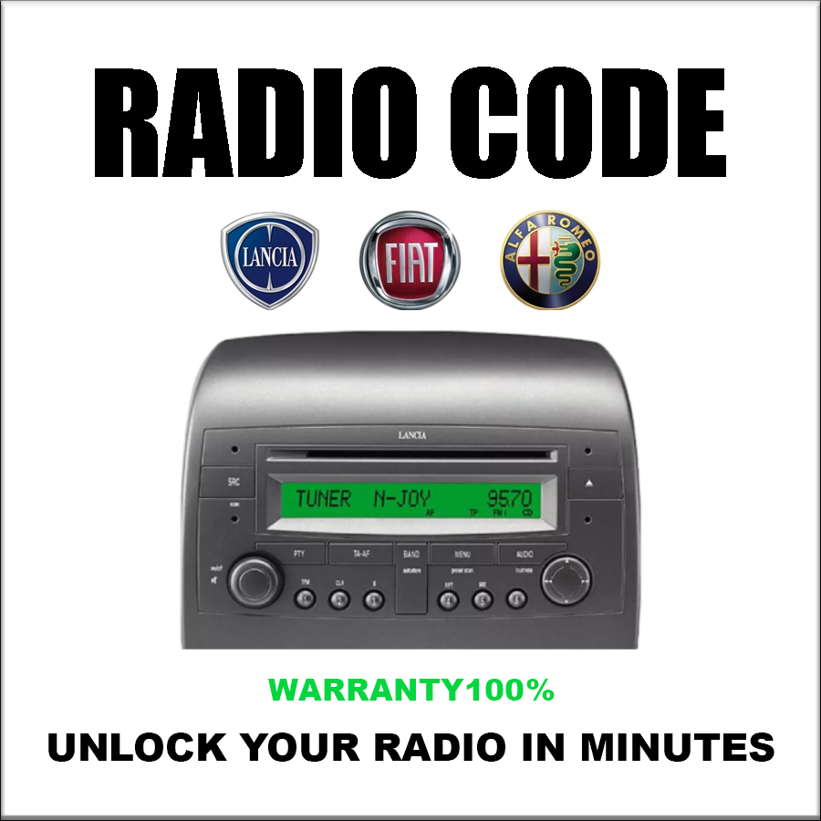 Radio Codes Fiat Alfa Lancia Unlock Stereo Models Blaupunkt Visteon Continental Bosch Pincode Service